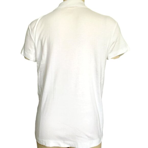 Jones New York Sport Short Sleeve Polo Shirt 100% Cotton Womens L White #40K - Picture 5 of 7